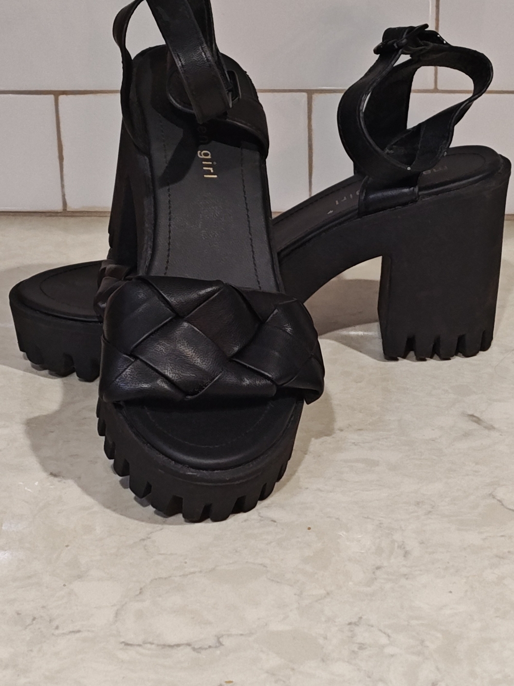 Madewell Black Braided Platform Sandals